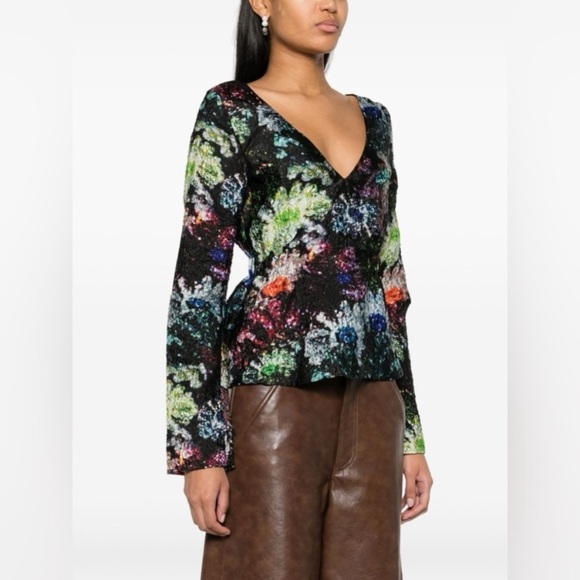 New! Stine Goya Nathalie Blouse in Glitter Bloom 4440 - Picture 1 of 12